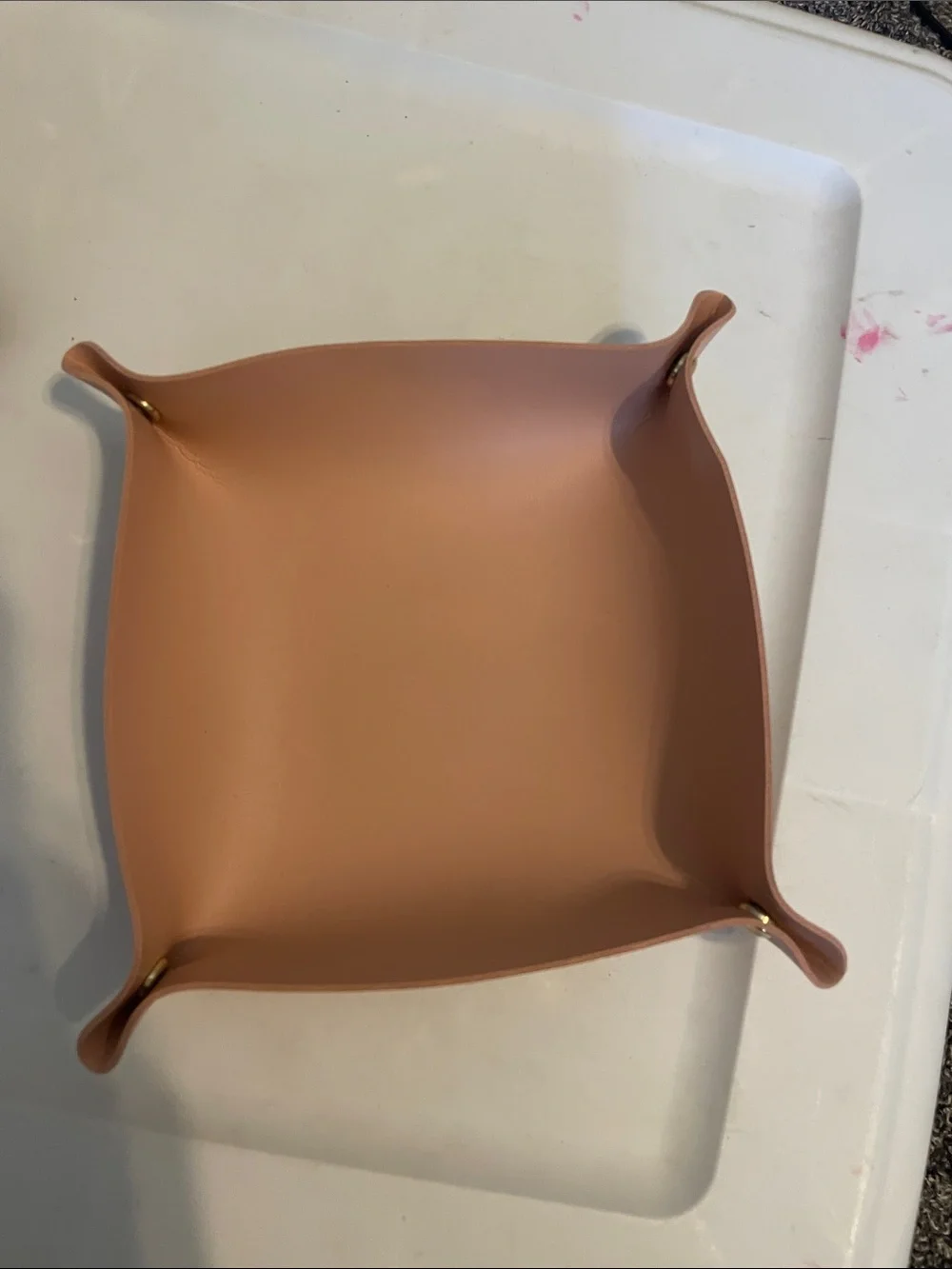 Leather Catchall Tray in Dusty Rose